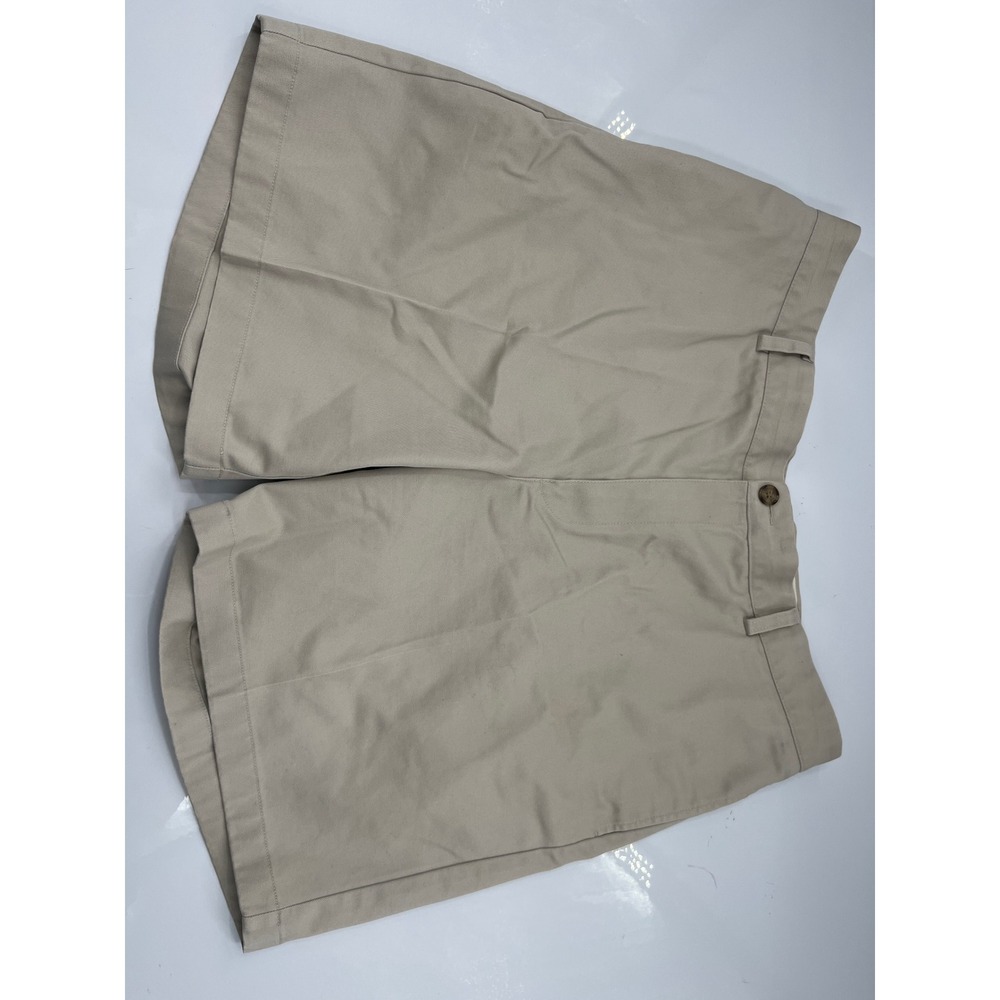 LL Bean Classic Fit Chino Shorts Mens 38 Khaki Tan 100% Cotton Twill 267793